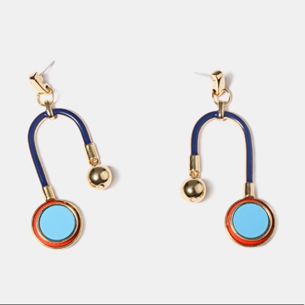 Modern Aztec style statement earrings - Picture 4 of 4